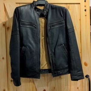Danier men leather coat, size small